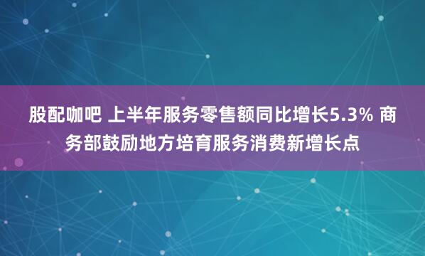 股配咖吧 上半年服务零售额同比增长5.3% 商务部鼓励地方培育服务消费新增长点