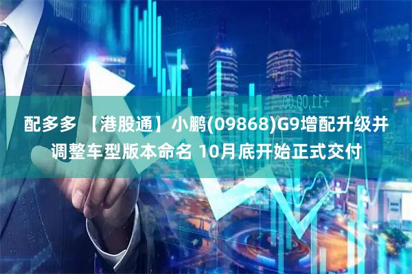配多多 【港股通】小鹏(09868)G9增配升级并调整车型版本命名 10月底开始正式交付