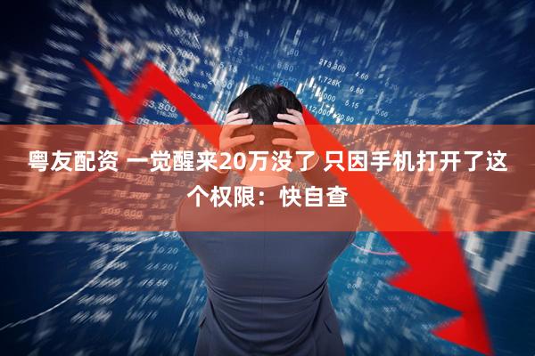 粤友配资 一觉醒来20万没了 只因手机打开了这个权限：快自查